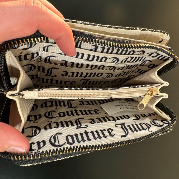 Juicy Couture Status Black Beige Love Never Dies Multi-compartment Bifold - NWT - Picture 2 of 6